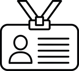 Identification Badge Icon: A simple illustration of an identification badge with a person's silhouette, embodying security, access, and official recognition.