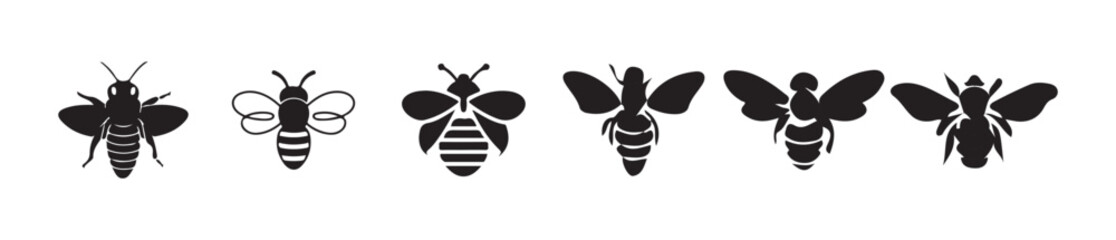 Cute Cartoon Bee line icon. Vector Illustration eps 10