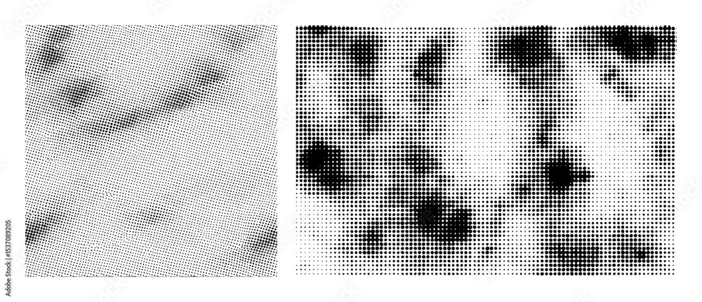 Poster vector portrait of a person rendered in halftone dots.