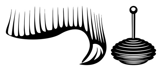 Vector Stylized comb and honey in black and white.