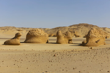 The Whale Desert, also known as Wadi Al Hitan, Egypt