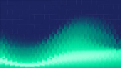 Abstract Glass Background with Ribbed Texture Pattern and Vibrant Green Blue Gradient. Premium Vertical Lines or Fluted Tile Surface for Luxury Decor. Wave Distortion and Refraction.
