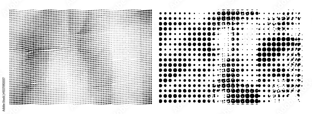 Poster vector halftone portrait of a man with gradient dots.