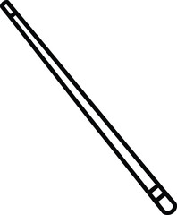Billiard Cue : A meticulously crafted billiard cue, depicted in a striking black and white outline, poised for a decisive shot, symbolizing precision and strategic gameplay.