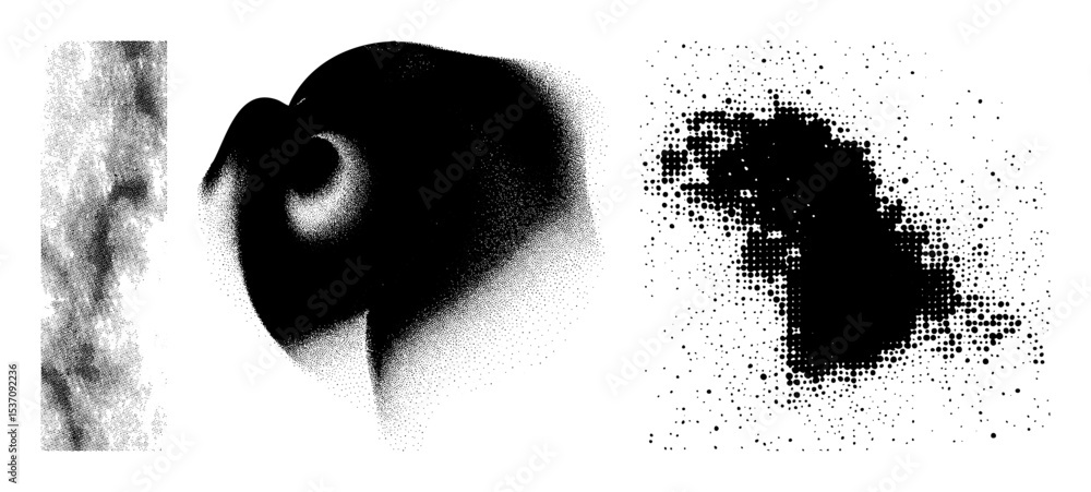 Poster vector abstract portrait of a person with dissolving form