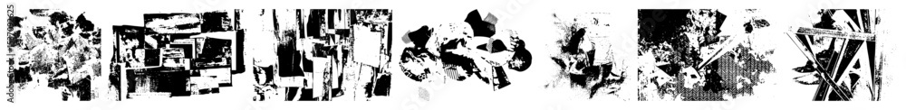Poster vector abstract black brushstroke composition with dynamic shapes.