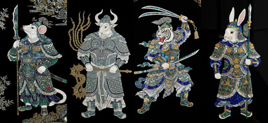 나전칠기 십이진신상