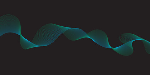 Modern multicolor gradient flowing wave lines. Parallel lines of vibrant color. Stylized line art background. curving and wavy gradient lines against a black background.	