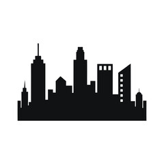 Naklejka premium Simple black cityscape silhouette icon vector