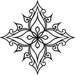 black and white flower