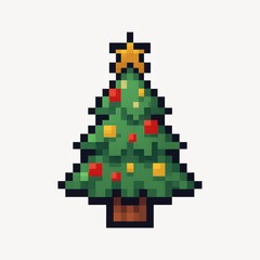 Fototapeta premium Pixelated festive Christmas tree