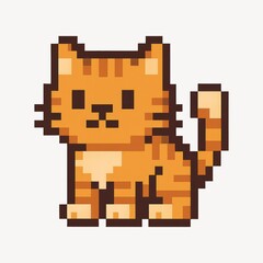 Pixelated orange cat illustration