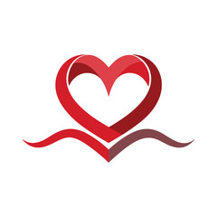 Abstract red heart logo vector illustration