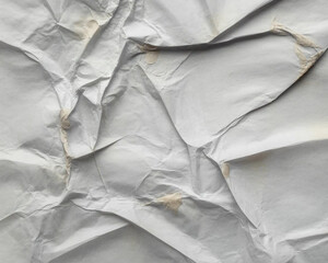 white crumpled and creased glued wrinkled paper poster texture background,papers printed in offset...