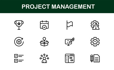 Versatile Project Management Icons - Designed for Task Management, Scheduling, and Team Tools