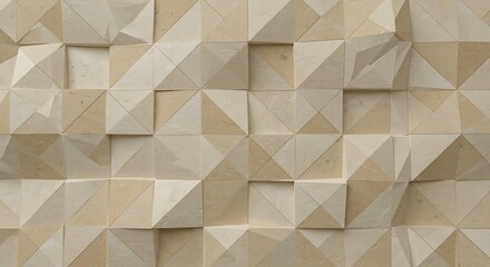 Fototapeta premium Geometric Stone Tiles A Textured Aesthetic Beige Wall Covering