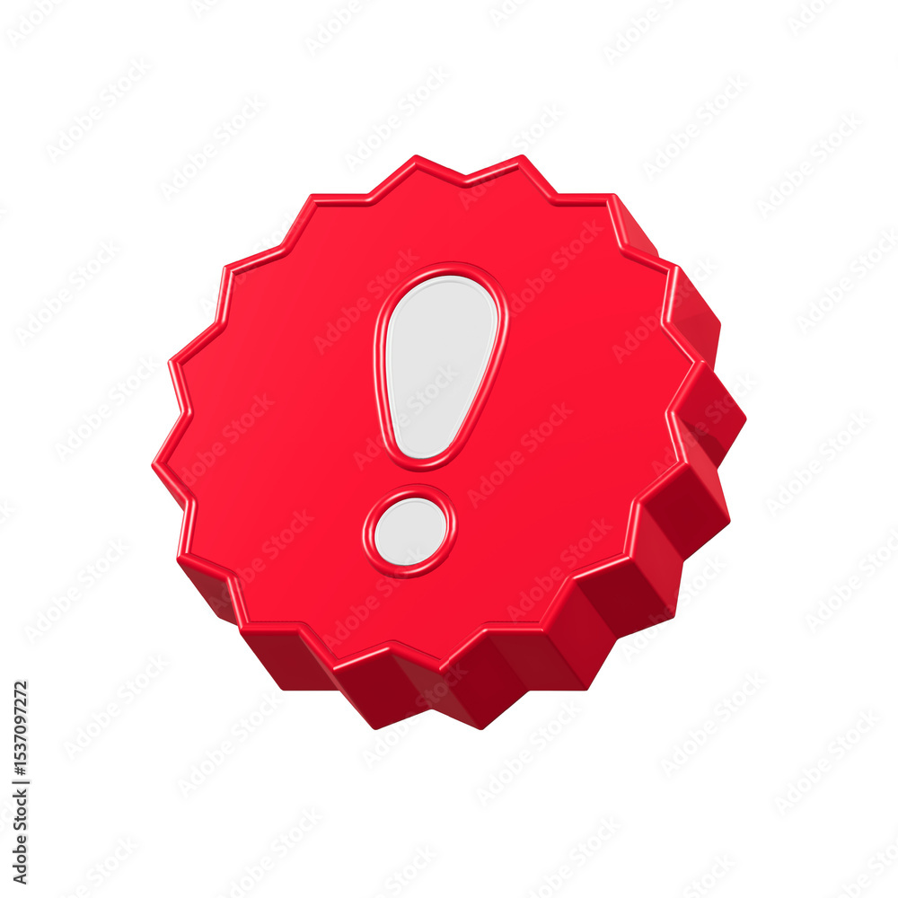 Poster alert attention warning symbol 3d rendering
