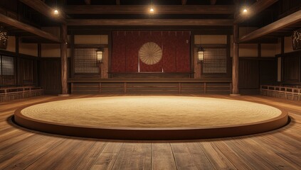 Empty traditional Japanese dojo