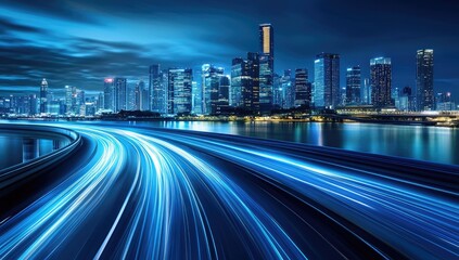 Fototapeta premium Urban Expressway at Night