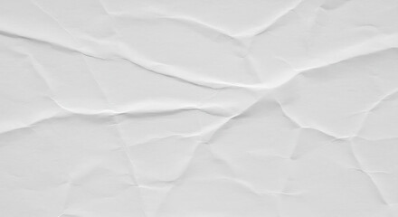 white crumpled and creased glued wrinkled paper poster texture background,papers printed in offset...