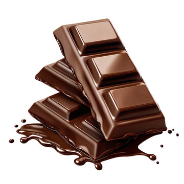 Chokolate splash isolated on transparent background