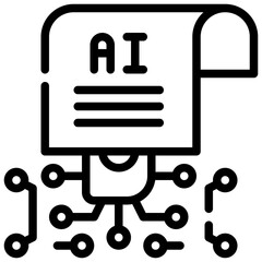 ai policy regulation processing chipset simple line icon