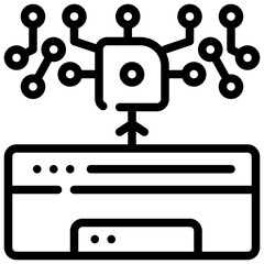 data database provenance ai processing simple line icon
