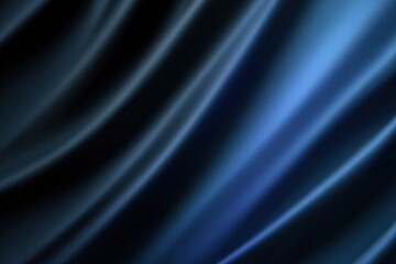 Fototapeta premium Deep blue fabric with flowing diagonal folds catches subtle light casting gradients of shadow