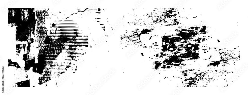 Aufkleber vector abstract distressed shapes create a grunge texture.