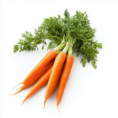 Bunch of Carrots Isolated on White Background