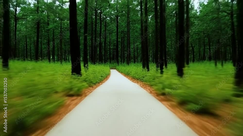 Aufkleber walking path through a dense green forest during daylight hours generative ai