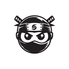 cartoon ninja eye logo, editable vector image