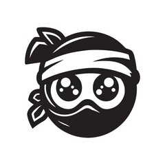 cartoon ninja eye logo, editable vector image