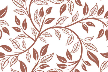 Seamless Floral Pattern with Vibrant Blossoms and Delicate Leaves for Elegant Textile and Wallpaper Designs