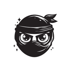cartoon ninja eye logo, editable vector image