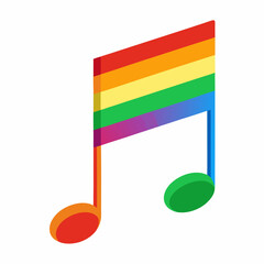 LGBTQ Pride Rainbow Music Note Icon