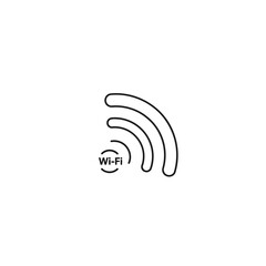 Simple Line Art Wifi Symbol with Text Label
