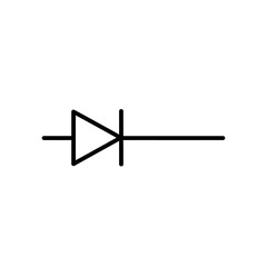 Simple Line Drawing of a Diode Electronic Component