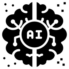 brain human processing responsible ai solid glyph icon
