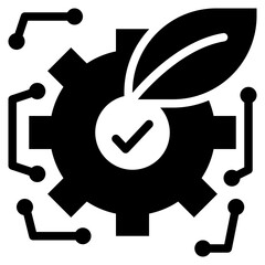 earth eco nature leaf green sustainable solid glyph icon