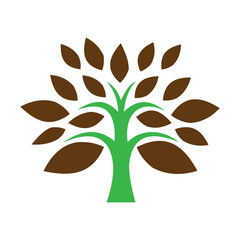 abstract tree with leaves