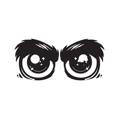 cartoon ninja eye logo, editable vector image