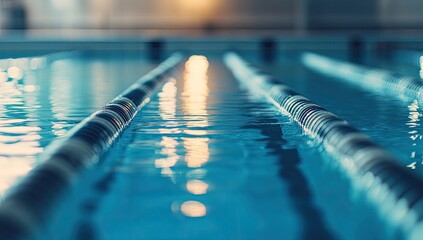 Swimming pool lanes,  close-up view