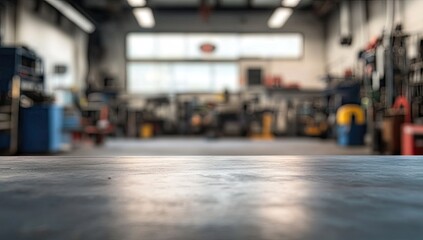 Obraz premium Blurred interior of a workshop