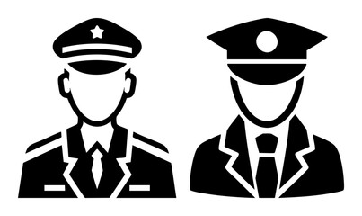 Vector Two uniformed officers depict authority and public service.