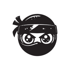 cartoon ninja eye logo, editable vector image