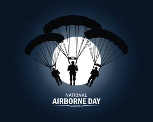 National Airborne Day August 16 background vector Illustration.