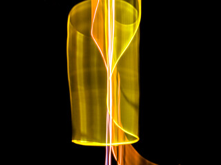 colorful light trails in dark background. Abstract light routes that rotate in vibrant colors. Forestry of the blurry movement of light painting. Blurred lights at night. Intentional camera movement,	