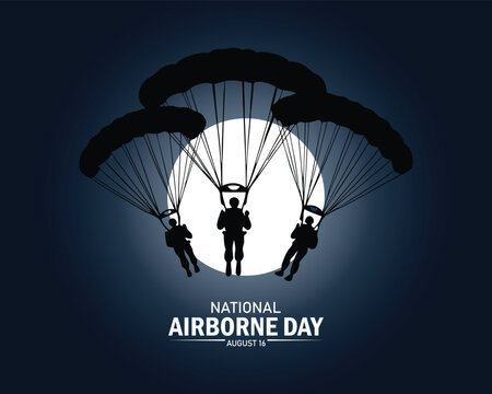 National Airborne Day August 16 background vector Illustration.