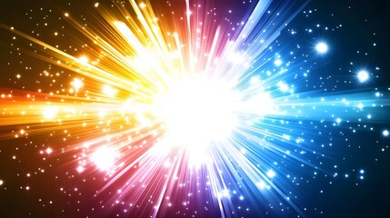 Fototapeta premium Vibrant Rainbow Light Burst Explosion Background